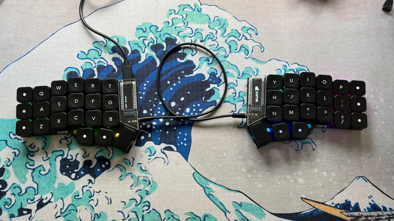 The Corne. My first QMK board and probably the most popular choice for people getting into DYI boards.
